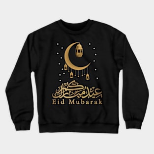 Eid Alfitr Mubarak Calligraphy Moon Arabic Crewneck Sweatshirt